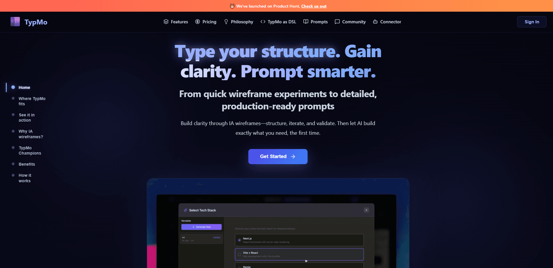 Interface preview of TypMo