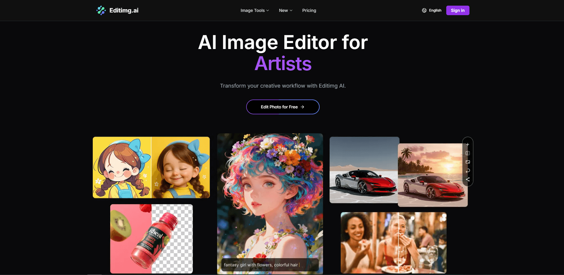 Interface preview of Editimg AI