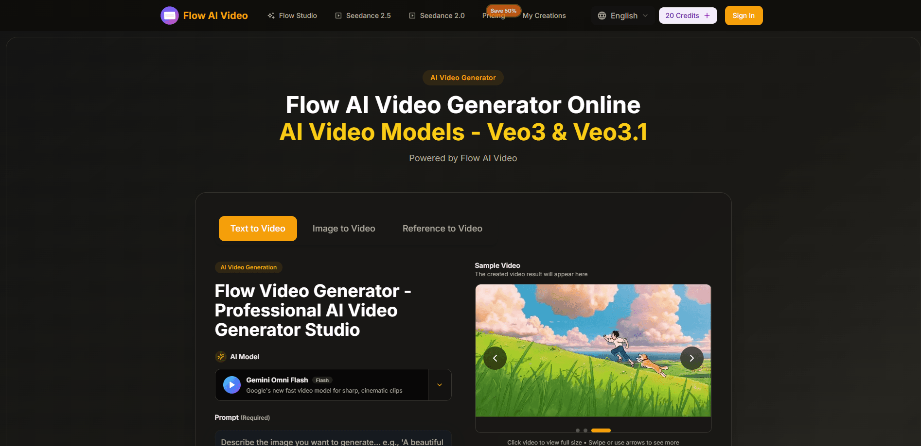Interface preview of Flow AI
