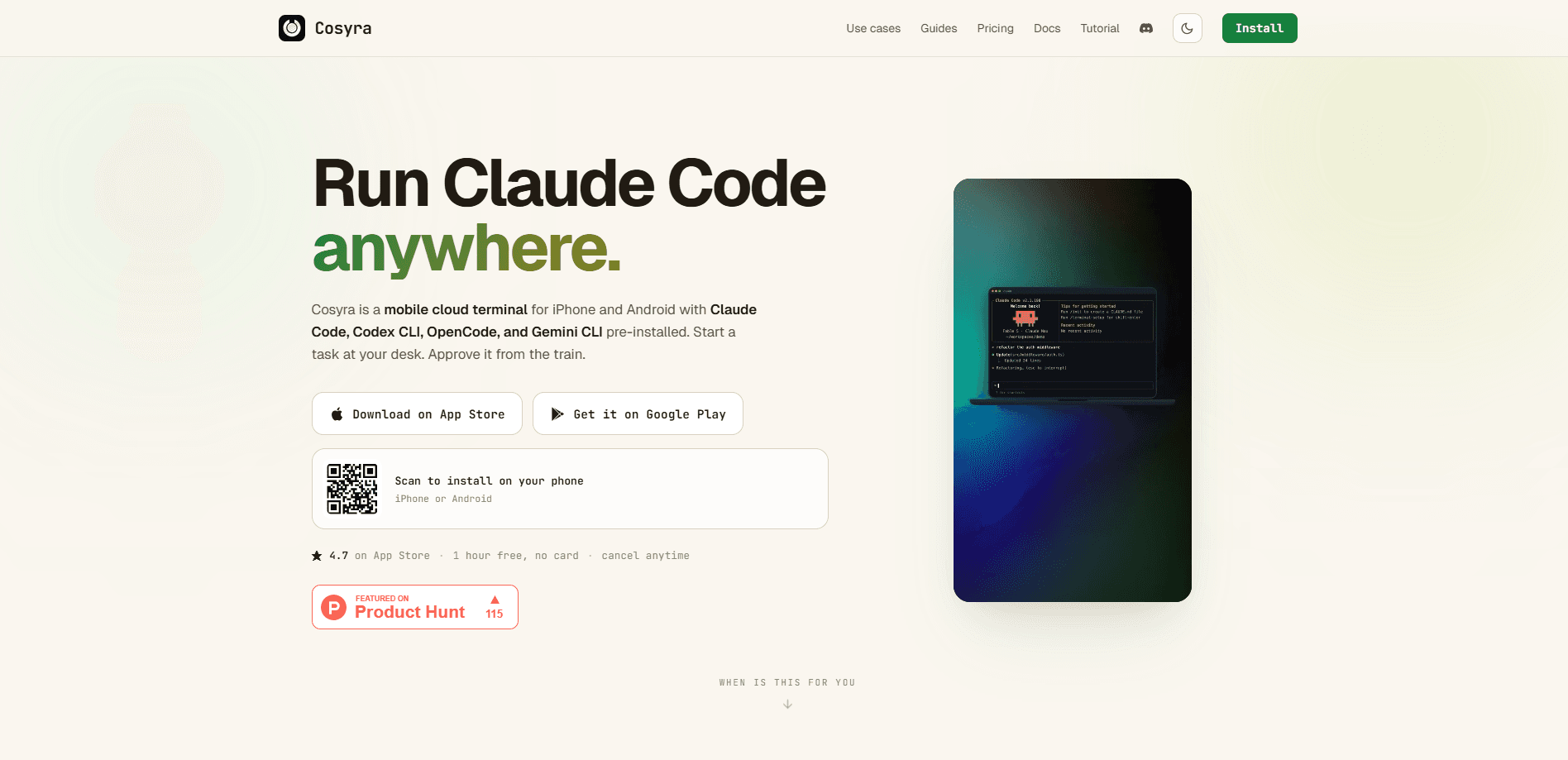 Cosyra: AI Coding Terminal 미리보기