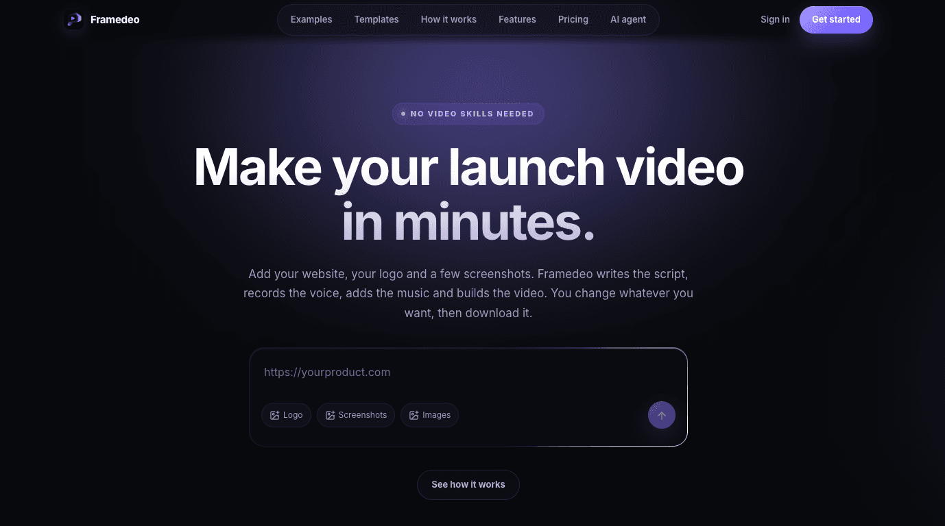 Interface preview of Framedeo