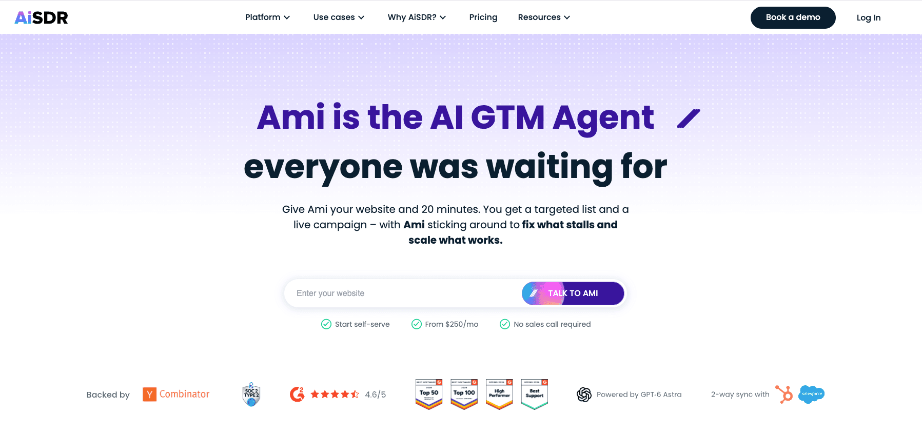 Interface preview of Ami AI