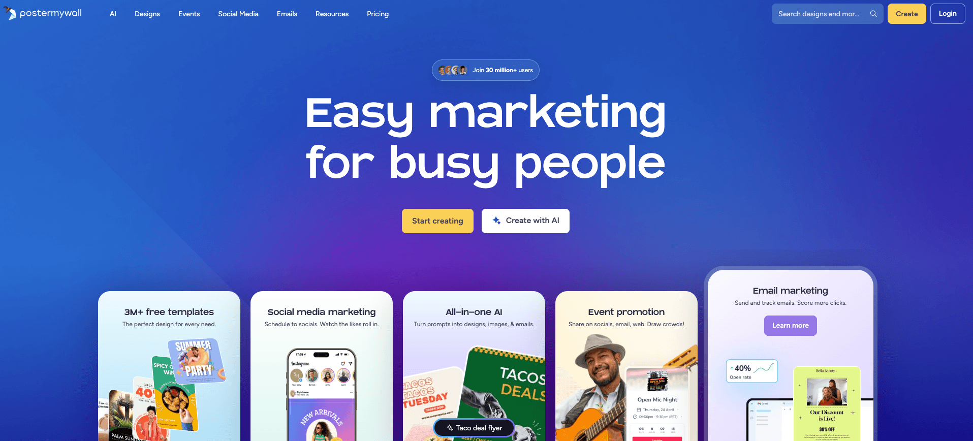 Interface preview of PosterMyWall