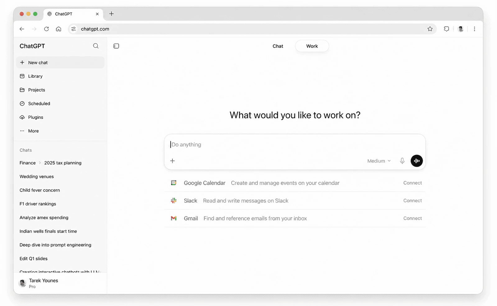 Interface preview of ChatGPT